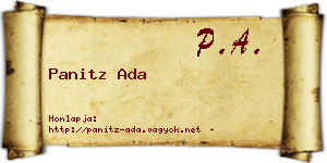 Panitz Ada névjegykártya